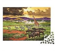 African Savanna Jigsaw Puzzles 1000 Pieces Recycled Paper Wild Oil Art Adult Jigsaws Developing Boy & Girl‘s Intelligence Educativo Game para Family 52x38cm/1000pcs