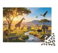 African Savanna Puzzles 1000Pc Material Reciclado Wildlife Park Puzzle for Boy & Girl Divertido Present & Actividad for Hogar Ideal for Child‘s Birthday Gift 70x50cm/1000pcs