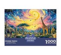 African Savannah at Sunset 1000 Pcs Ökopapier Puzzle Kitten Stressabbau Familienspiel Puzzles Als Geburtstagsgeschenke 38x26cm/1000pcs