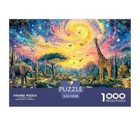 African Savannah at Sunset 1000 Stück Premium-Karton Puzzle Kitten Lebendige Bilder Familienspiel Puzzles Als Wohnaccessoires 52x38cm/1000pcs