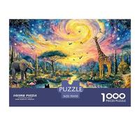 African Savannah at Sunset 1000 Stück Stabiler Karton Puzzle Kitten Lebendige Bilder Kreatives Spiel Puzzles Als Wohnaccessoires 70x50cm/1000pcs
