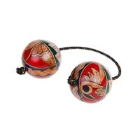 African Shaker - Instrumento de agitación de mano africano, pintado a mano, doble agitador africano, ritmo pintado a mano de Indonesia, bola de, instrumento de ritmo, tambor, mano