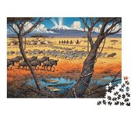 African Wild Herd Puzzle 1000 Piezas Papel Reciclado Animal Migration Adult Jigsaws Desarrolla la Inteligencia de los Niños Juego Educativo for Family 70x50cm/1000pcs