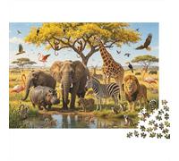 African Wildlife 1000 Piece Jigsaw Puzzle Recycled Savanna Safari Mayores Puzzles Party Juego Accesorios Desarrollo Chico & Chica‘s Inteligencia Educativo Divertido 52x38cm/1000pcs