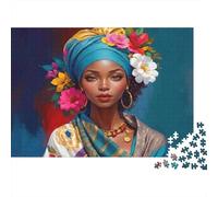 African Woman Portrait Puzzle Mil Piezas para Adultos Puzzle Muy Difícil Entrenamiento Mental Decoración del Hogar Cartón Grueso 70x50cm/1000pcs