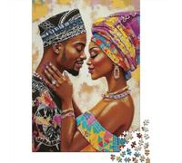 Africano Amor Pareja Paquete De Rompecabezas 1000 Piezas para Apasionados, Cartón Resistente, Decoración Mural, Regalo Familia, Diversión Fin De Semana 70x50cm/1000pcs