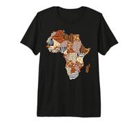 Africano Animal Print Mapa de África Camiseta Premium