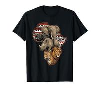 Africano Cinco Grandes Animales Safari Vida Silvestre Tribal Continente Camiseta