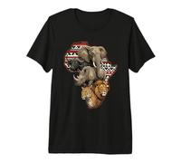 Africano Cinco Grandes Animales Safari Vida Silvestre Tribal Continente Camiseta Premium