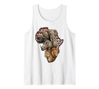 Africano Cinco Grandes Animales Safari Vida Silvestre Tribal Continente Camiseta sin Mangas