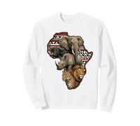 Africano Cinco Grandes Animales Safari Vida Silvestre Tribal Continente Sudadera