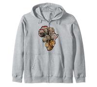 Africano Cinco Grandes Animales Safari Vida Silvestre Tribal Continente Sudadera con Capucha