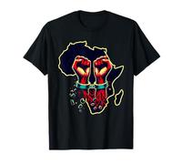 Africano Libertad Puños Rompiendo Cadenas Fuerte Simbolismo Camiseta