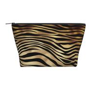 Africano Negro Oro Cebra Piel Animal Sepia, Bolsa de artículos de tocador Bolsa de Maquillaje Bolsa de cosméticos Bolsa de artículos de tocador de Viaje portátil