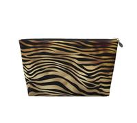 Africano Negro Oro Cebra Piel Animal Sepia, Bolsa de artículos de tocador Bolsa de Maquillaje Bolsa de cosméticos Bolsa de artículos de tocador de Viaje portátil