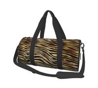 Africano Negro Oro Cebra Piel Animal Sepia, Bolsa de Viaje de Gran Capacidad, Bolso Redondo, Bolsa de Viaje Deportiva, Bolsa de Mano, Bolsa de Fitness