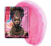 AFRIKI Esponja africana de red, auténtica esponja exfoliante africana, propiedad negra, exfoliante de espalda, 45 pulgadas de largo, para piel normal a sensible, para uso diario, colección Sky