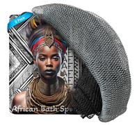 AFRIKI Esponja de red africana, esponja exfoliante africana, propiedad negra, paño exfoliante, exfoliante corporal para baño y ducha, exfoliante de espalda, removedor de piel muerta (negro, gris, 1