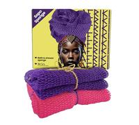 AFRIKI Esponja de red africana, esponja exfoliante africana, propiedad negra, paño exfoliante, exfoliante corporal para baño y ducha, exfoliante de espalda, removedor de piel muerta (amarillo, morado,