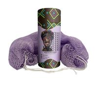 AFRIKI Esponja de red exfoliante africana, auténtica esponja de red africana, propiedad negra, limpiador de espalda, 45 pulgadas de largo para piel normal a sensible, para uso diario, colección