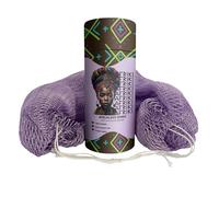 AFRIKI Esponja de red exfoliante africana, auténtica esponja de red africana, propiedad negra, limpiador de espalda, 45 pulgadas de largo para piel normal a sensible, para uso diario, colección
