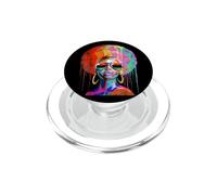 Afro Drip Art Melanin Queen Retrato De Mujer Colorida PopSockets PopGrip para MagSafe