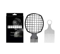 Afro Hair Comb Set - Detangling Twist Tool, Easy Glide with Strong Teeth, Natural Hair with Durable Build, Home Dorm for Travel Barbershop Beauty Salon, Comb Set for Black Women Hairdressing Daily Use