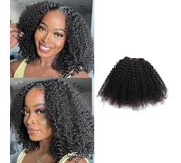 Afro Kinky Curly Bundles Extensiones de Cabello Humano Brasileño Human Hair Bundles Rizado Remy Trama de 4B 4C Wavy Human Hair Extension Natural Black 16 Pulgadus/100g