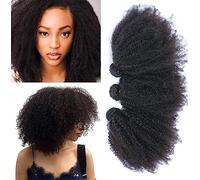 Afro Kinky Curly Bundles Extensiones de Cabello Humano Brasileño Human Hair Bundles Rizado Remy Trama de 4B 4C Wavy Human Hair Extension Natural Black 12 12 12 Pulgadus/300g