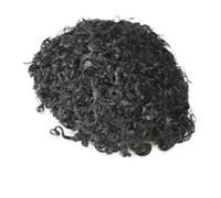 Afro Kinky Twist Crochet Trenzas para hombres afroamericanos, sistema de cabello humano africano, 120 7 x 9#18 mm, ondulado, 1B