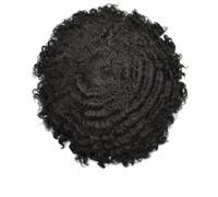 Afro Kinky Twist Crochet Trenzas para hombres afroamericanos, sistema de cabello humano africano, todo tipo afro, pieza de pelo de poliuretano, 120, 8 x 10#12 mm, ondulado 1B