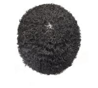 Afro Kinky Twist Crochet Trenzas para hombres afroamericanos, sistema de cabello humano africano, todo tipo afro, pieza de pelo de poliuretano, 130 7 x 10#8 mm, onda 1B