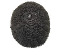 Afro Kinky Twist Crochet Trenzas para hombres afroamericanos, sistema de cabello humano africano, todo tipo afro, pieza de pelo de poliuretano, 120, 8 x 10#6 mm, onda 1B