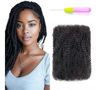 Afro Kinkys - Cabello humano a granel para microrastas permanentes, trenzas, rastas de reparación, extensiones de longitud y grosor, se mezclan perfectamente con cabello africano (negro natural, 10