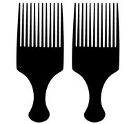 Afro Peine para cabello para mujeres y hombres, 7.5 pulgadas, suave, resistente, dientes anchos para desenredar y peinar, paquete de 2