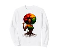 Afro Tree Woman Black Queen Melanin Roots Pride African Girl Sudadera
