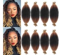 Afro Twist Hair 12 Inch Marley Twist Braiding Hair 8 Packs Springy Twist Hair Pre-Separated Kinky Braiding Hair Wrapping Hair for Soft Locs For Women