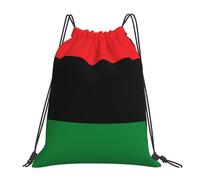 Afroamericano Afro Pan Negro Y Verde Rojo Bolsa De Gimnasio Deportiva Mochila Cuerdas Ligera Bolsa De Cuerdas para Vacaciones Yoga Al Aire Libre 36X42Cm