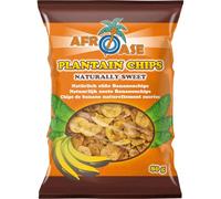 Afroase Pack de chips de plátano dulce de 20 x 80 gr 0.085 ml - Pack de 20