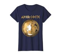 Afrodita Diosa Griega de la Belleza y el Amor Camiseta, Mujer, Azul Marino, M