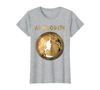Afrodita Diosa Griega de la Belleza y el Amor Camiseta, Mujer, Gris Jaspeado, XS