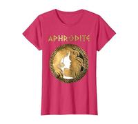 Afrodita Diosa Griega de la Belleza y el Amor Camiseta, Mujer, Rojo Jaspeado, M