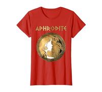 Afrodita Diosa Griega de la Belleza y el Amor Camiseta, Mujer, Rojo, M