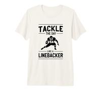 Afronta el día como un Jugador de fútbol Americano Linebacker Camiseta Premium