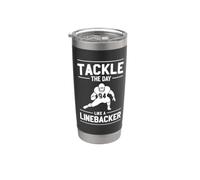 Afronta el día como un jugador de fútbol americano linebacker Vaso térmico de acero inoxidable de doble pared