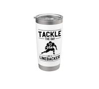Afronta el día como un jugador de fútbol americano linebacker Vaso térmico de acero inoxidable de doble pared