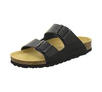 AFS-Schuhe 2100 - Chanclas cómodas para mujer de piel auténtica, prácticas zapatillas de trabajo, zapatillas de estar por casa, hechas a mano en Alemania, color Negro, talla 40 EU