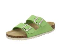 AFS-Schuhe 2100 - Chanclas cómodas para mujer de piel auténtica, prácticas zapatillas de trabajo, zapatillas de estar por casa, hechas a mano en Alemania, color Verde, talla 37 EU