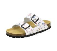 AFS-Schuhe 2100 - Chanclas cómodas para mujer de piel auténtica, prácticas zapatillas de trabajo, zapatillas de estar por casa, hechas a mano en Alemania, color Blanco, talla 43 EU