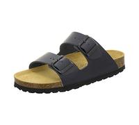 AFS-Schuhe 2100 - Chanclas cómodas para mujer de piel auténtica, prácticas zapatillas de trabajo, zapatillas de estar por casa, hechas a mano en Alemania, color Azul, talla 39 EU